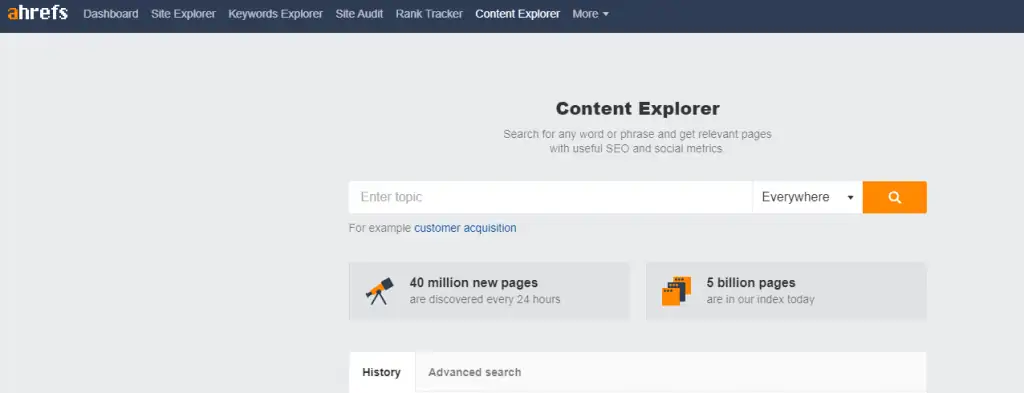 Content Explorer - Ahrefs